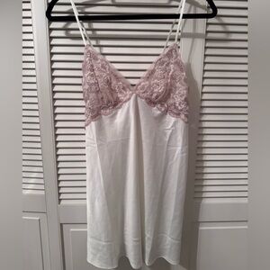 Flora Nikrooz Rosa Lace Chemise - White and Pink